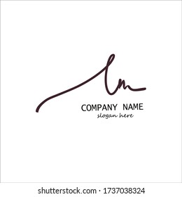 Initial lm Handwriting Symbol. Letter Name Monogram Art. Vector logo for business and company identity