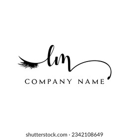 initial LM Logo lash logo eyelash vector modern symbols makeup