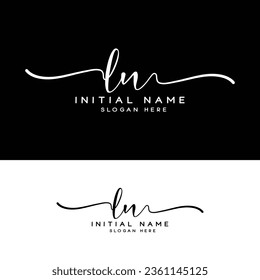 Initial LN ln logo design, handwriting logo of initial signature