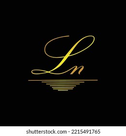 Initial LN logo signature elegant gold element