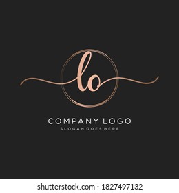 Initial LO beauty monogram and elegant logo design, handwriting logo of initial signature, wedding, fashion, floral and botanical with creative template.