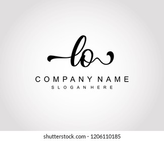 Initial LO handwriting logo vector