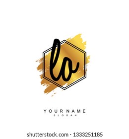 Initial LO handwriting logo vector