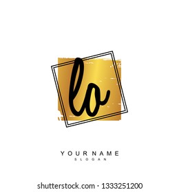 Initial LO handwriting logo vector
