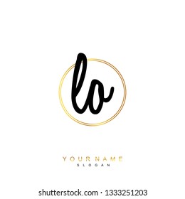 Initial LO handwriting logo vector