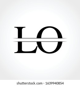 Initial LO letter Logo Design vector Template. Abstract Black Letter LO logo Design
