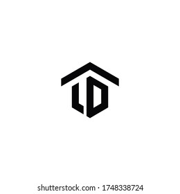 Initial LO Letter Logo With House Concept Logo Design . LD home