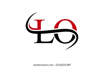 Initial LO letter Logo With Swoosh Design Graphic Vector Template for Business and Company Identity.
