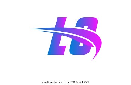 Initial LO letter Logo With Swoosh Design Graphic Vector Template for Business and Company Identity.