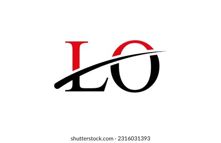 Initial LO letter Logo With Swoosh Design Graphic Vector Template for Business and Company Identity.