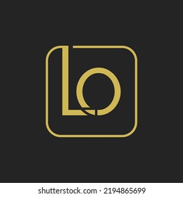 Initial LO Letters Square Shape Icon Logo Design.