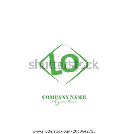 Initial LO logo brush template vector