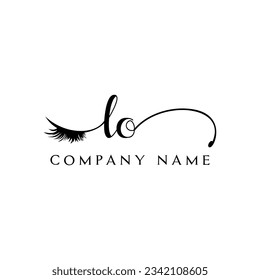 initial LO Logo lash logo eyelash vector modern symbols makeup