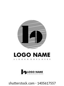 Initial LO negative space logo with circle template