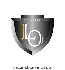 Initial LO, OL letter logo shield 