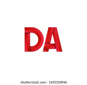 Initial logo 2 letters red vector DA