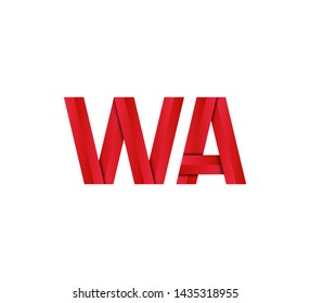 Initial logo 2 letters red vector WA