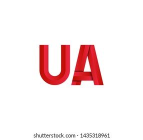 Initial logo 2 letters red vector UA