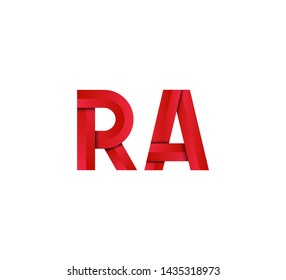 Initial logo 2 letters red vector RA