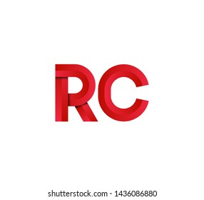 Initial logo 2 letters red vector RC