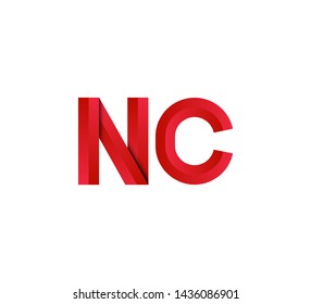 Initial logo 2 letters red vector NC