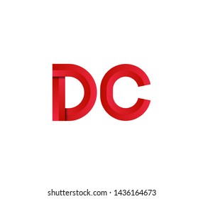 Initial logo 2 letters red vector DC