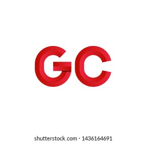 Initial logo 2 letters red vector GC