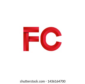 Initial logo 2 letters red vector FC