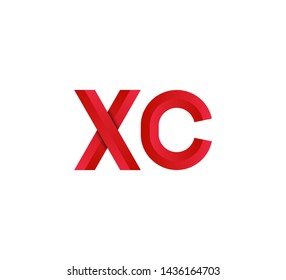 Initial logo 2 letters red vector XC