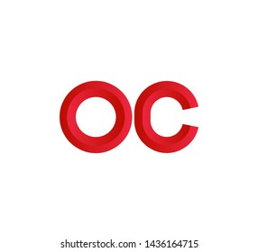 Initial logo 2 letters red vector OC
