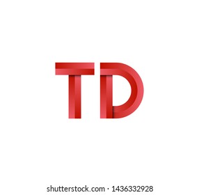 Initial logo 2 letters red vector TD