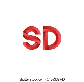 Initial logo 2 letters red vector SD