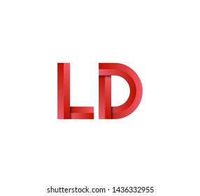 Initial logo 2 letters red vector LD