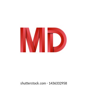 Initial logo 2 letters red vector MD