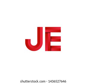 Initial logo 2 letters red vector JE