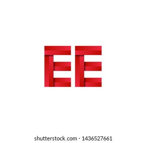 Initial logo 2 letters red vector EE