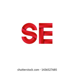 Initial logo 2 letters red vector SE