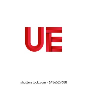 Initial logo 2 letters red vector UE