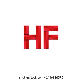 Initial logo 2 letters red vector HF