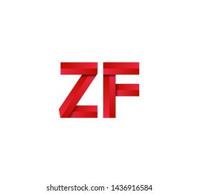 Initial logo 2 letters red vector ZF