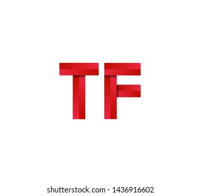 Initial logo 2 letters red vector TF