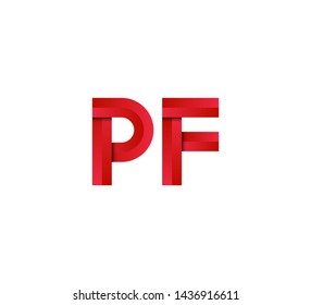 Initial logo 2 letters red vector PF