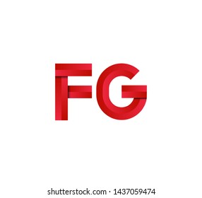 Initial logo 2 letters red vector FG