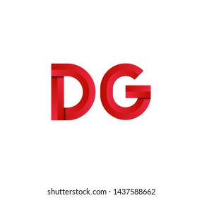 Initial logo 2 letters red vector DG