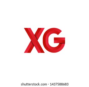 Initial logo 2 letters red vector XG