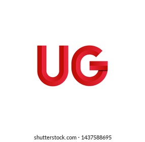 Initial logo 2 letters red vector UG