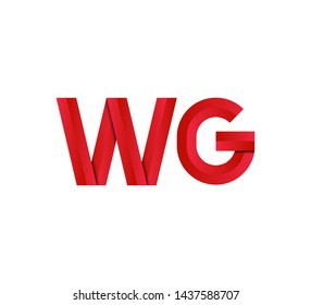 Initial logo 2 letters red vector WG