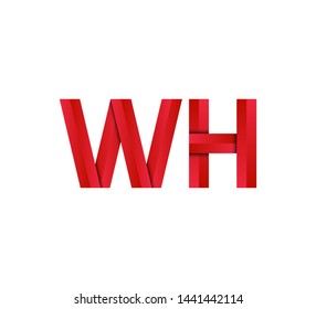 Initial logo 2 letters red vector WH