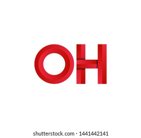 Initial logo 2 letters red vector OH