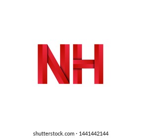 Initial logo 2 letters red vector NH